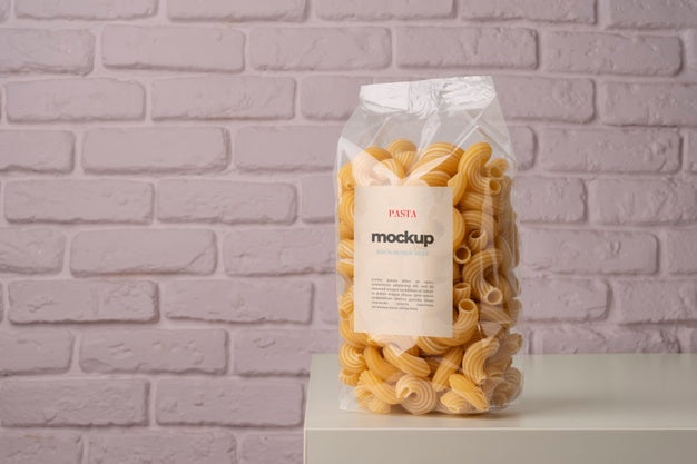 Free Beautiful Pasta Packaging Mockup Psd