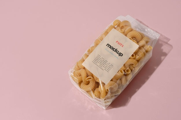 Free Beautiful Pasta Packaging Mockup Psd