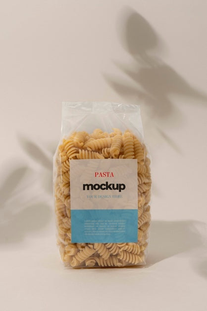 Free Beautiful Pasta Packaging Mockup Psd