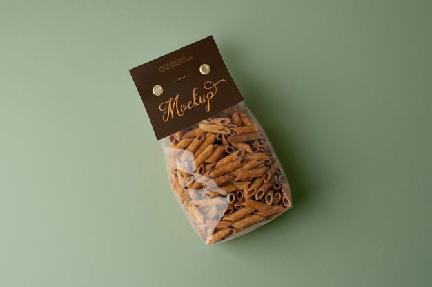 Free Beautiful Pasta Packaging Mockup Psd