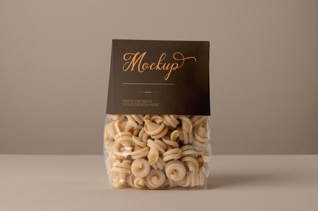 Free Beautiful Pasta Packaging Mockup Psd