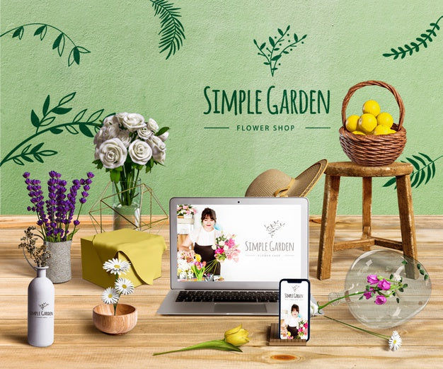 Free Beautiful Spring Concept Mock-Up Psd