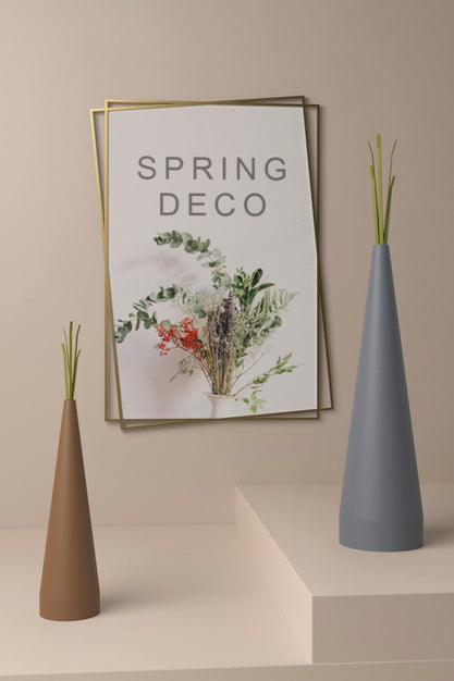 Free Beautiful Spring Deco Concept Mock-Up Psd