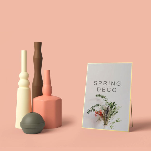 Free Beautiful Spring Deco Concept Mock-Up Psd