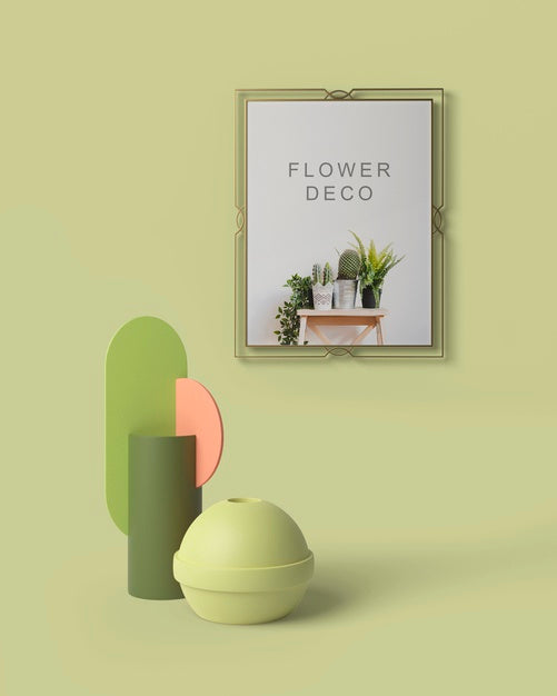 Free Beautiful Spring Deco Concept Mock-Up Psd