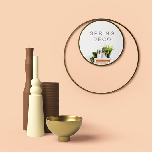 Free Beautiful Spring Deco Concept Mock-Up Psd