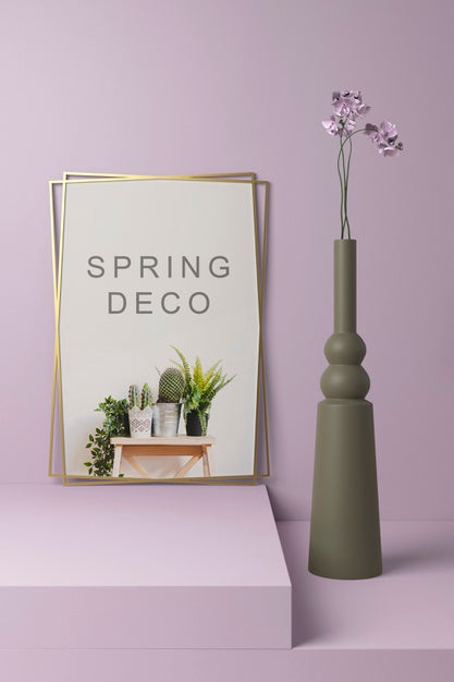 Free Beautiful Spring Deco Concept Mock-Up Psd