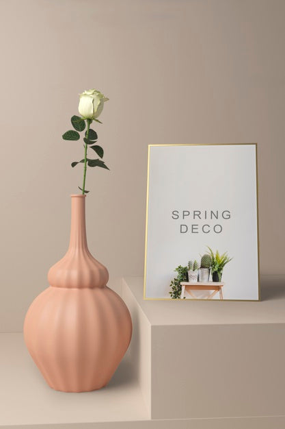 Free Beautiful Spring Deco Concept Mock-Up Psd