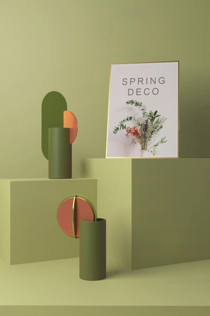 Free Beautiful Spring Deco Concept Mock-Up Psd