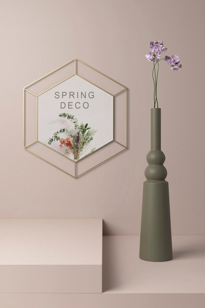 Free Beautiful Spring Deco Concept Mock-Up Psd