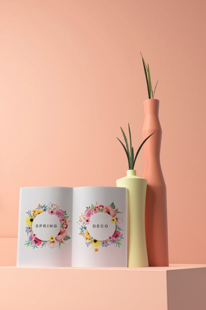 Free Beautiful Spring Deco Concept Mock-Up Psd