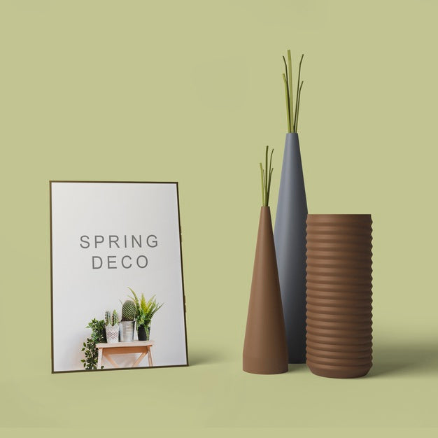 Free Beautiful Spring Deco Concept Mock-Up Psd