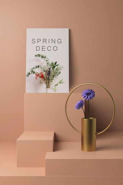 Free Beautiful Spring Deco Concept Mock-Up Psd