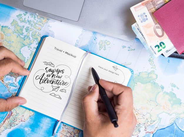 Free Beautiful Travel Concept Mock-Up Psd