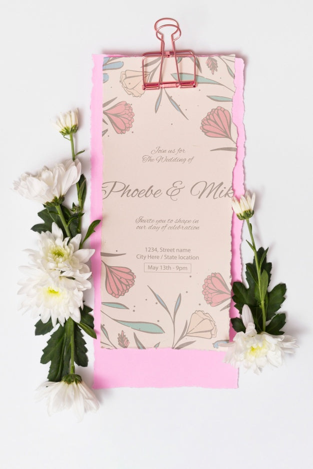 Free Beautiful Wedding Card Mockup Psd