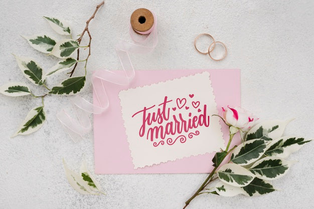 Free Beautiful Wedding Concept Mock-Up Psd