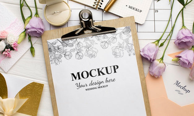 Free Beautiful Wedding Concept Mock-Up Psd