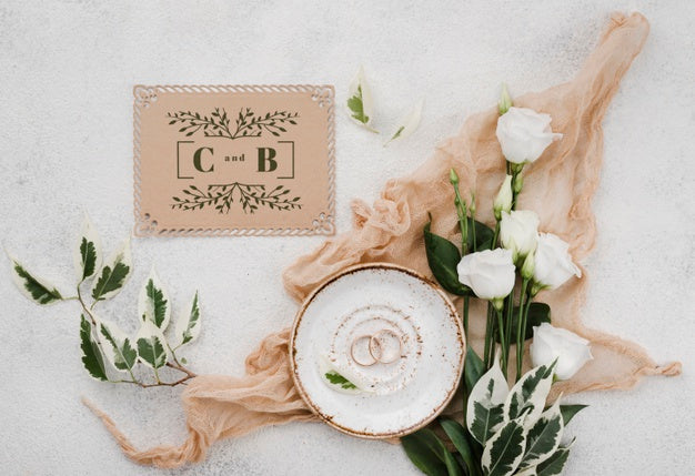 Free Beautiful Wedding Concept Mock-Up Psd