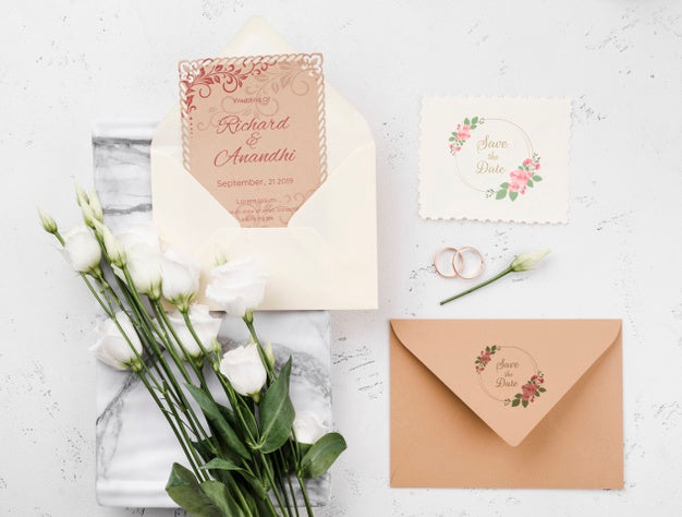 Free Beautiful Wedding Concept Mock-Up Psd