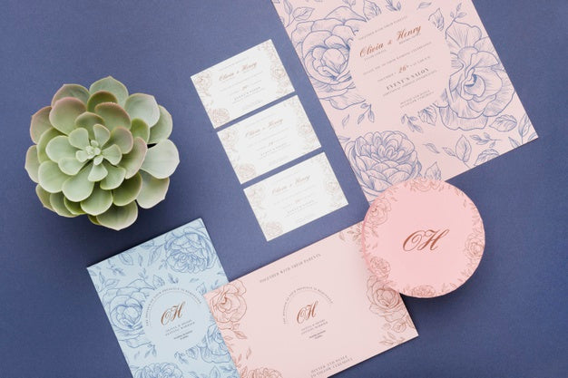 Free Beautiful Wedding Concept Mock-Up Psd