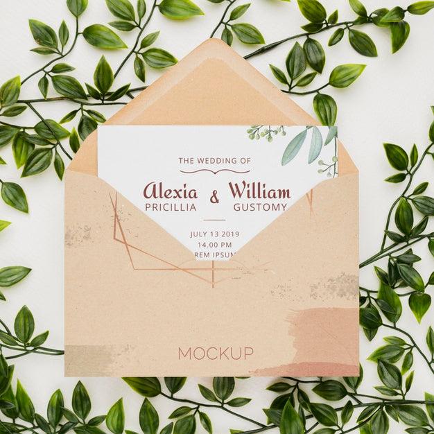 Free Beautiful Wedding Concept Mock-Up Psd