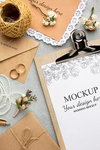 Free Beautiful Wedding Concept Mock-Up Psd