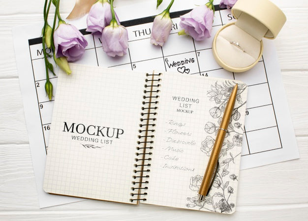 Free Beautiful Wedding Concept Mock-Up Psd