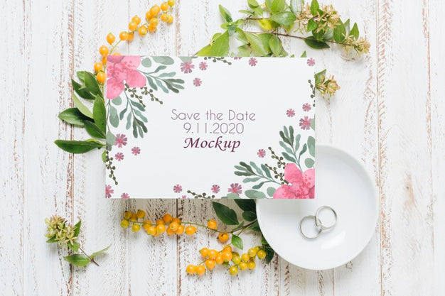 Free Beautiful Wedding Concept Mock-Up Psd