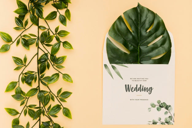 Free Beautiful Wedding Invitation Concept Mock-Up Psd