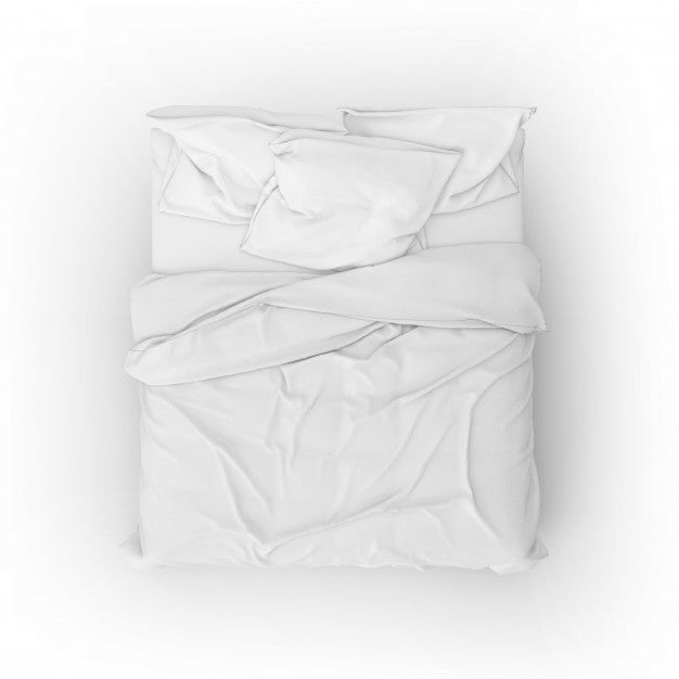 Free Bed Mockup With White Sheets And Pillows Psd