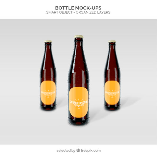 Free Beer Bottle Mockup Psd