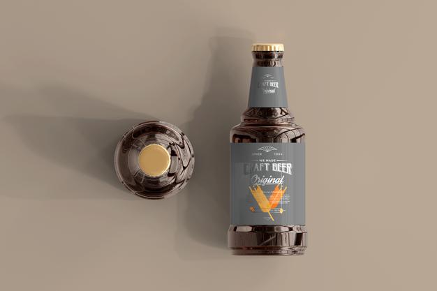 Free Beer Bottle Mockup Psd