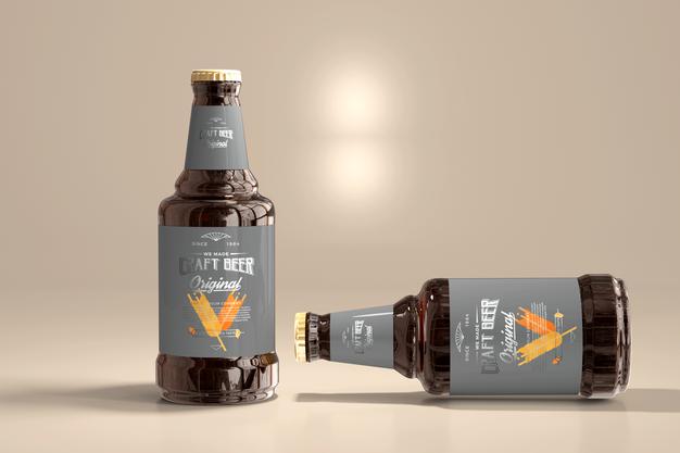 Free Beer Bottle Mockup Psd