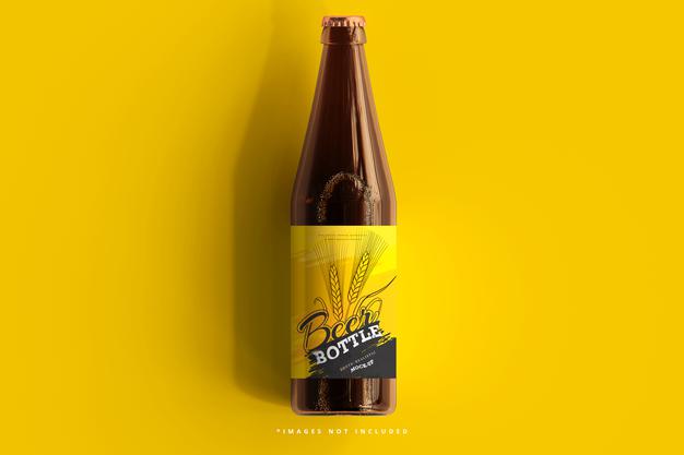 Free Beer Bottle Mockup Psd