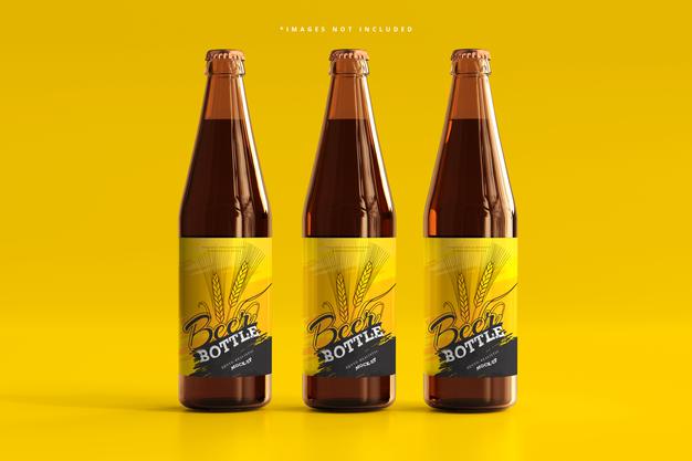 Free Beer Bottle Mockup Psd