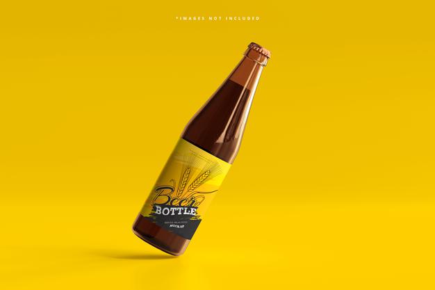 Free Beer Bottle Mockup Psd