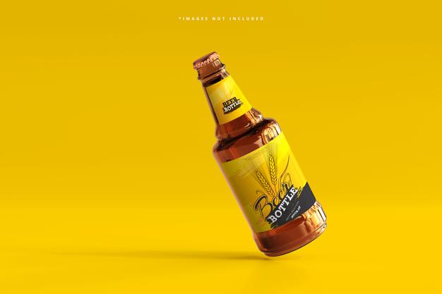 Free Beer Bottle Mockup Psd