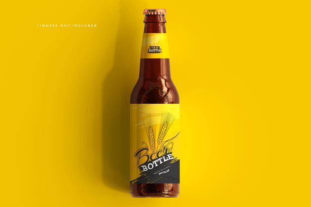 Free Beer Bottle Mockup Psd