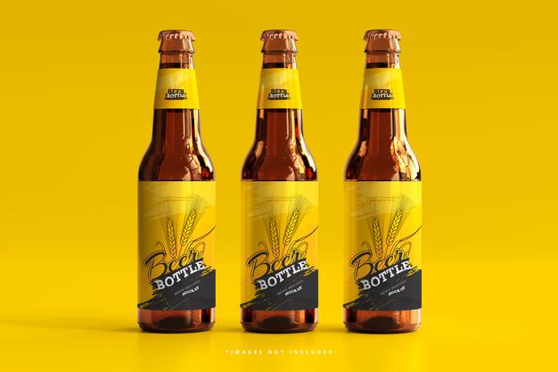 Free Beer Bottle Mockup Psd