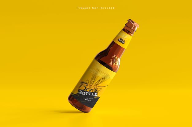 Free Beer Bottle Mockup Psd