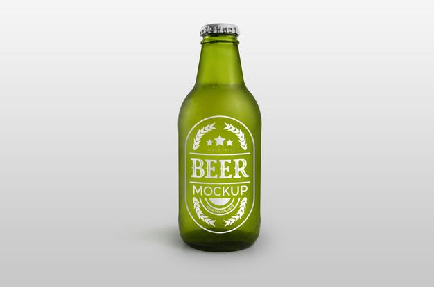 Free Beer Bottle Mockup Psd