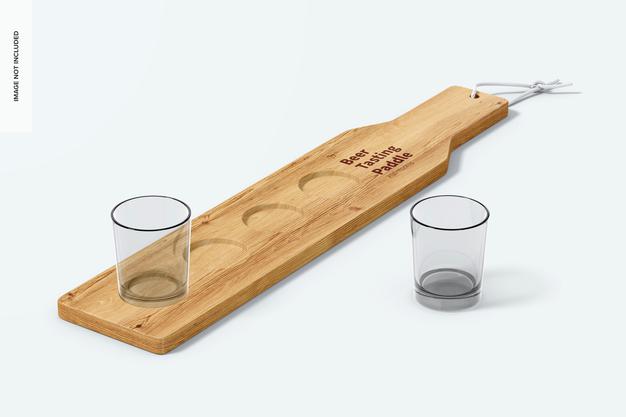 Free Beer Tasting Paddle Mockup Psd