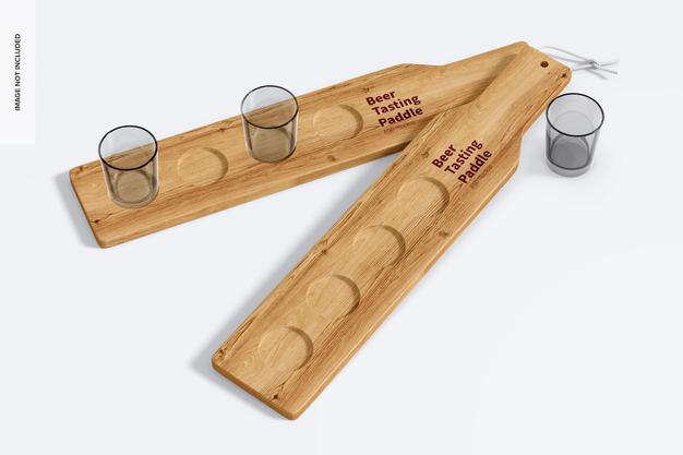 Free Beer Tasting Paddles Mockup Psd