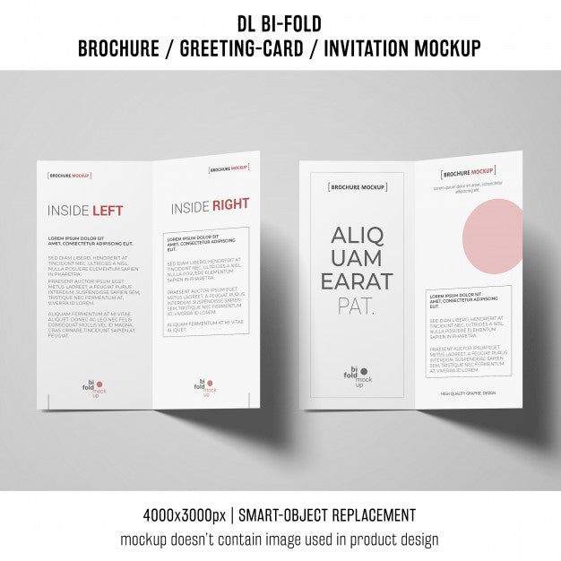 Free Bi-Fold Brochure Or Invitation Mockup Psd