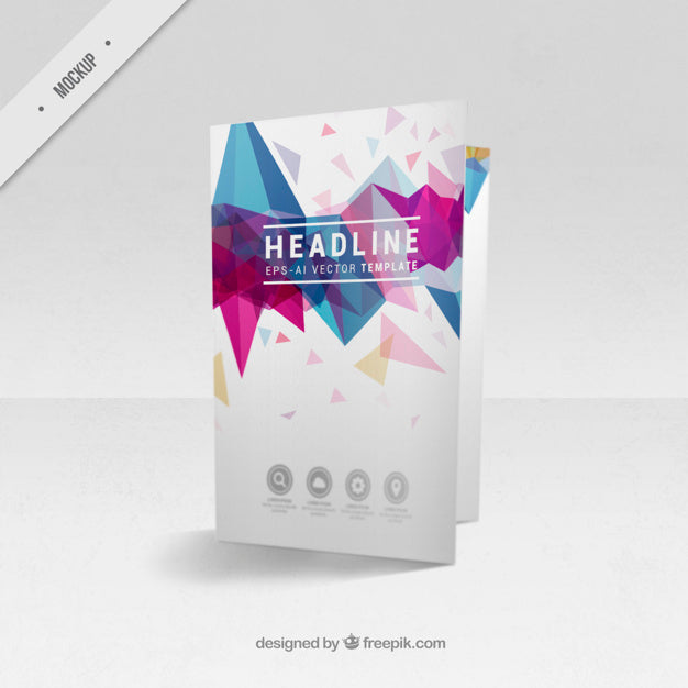 Free Bi-Fold Flyer Mockup Of Modern Shapes Psd