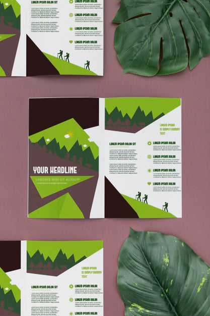 Free Bifold Brochure Concept Mock-Up Psd