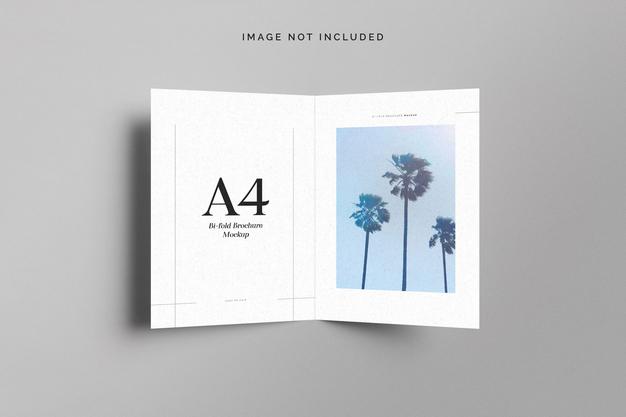 Free Bifold Flyer A4 Mockup Psd