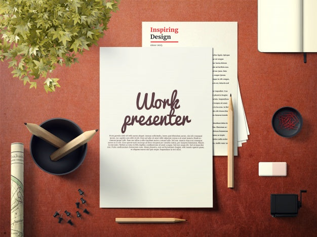 Free Big Work Presenter Mock Up Psd