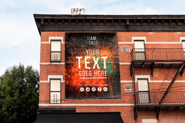 Free Billboard Mock-Up On Building Psd