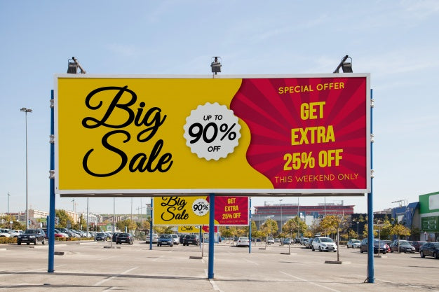 Free Billboard Mockup At Parking Lot Psd